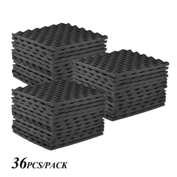 

12/24/36pcs 30X30CM Acoustic Foams Studio Panels Sound Insulation Foam Soundproofing Sound Treatment Studio Absorption Tiles