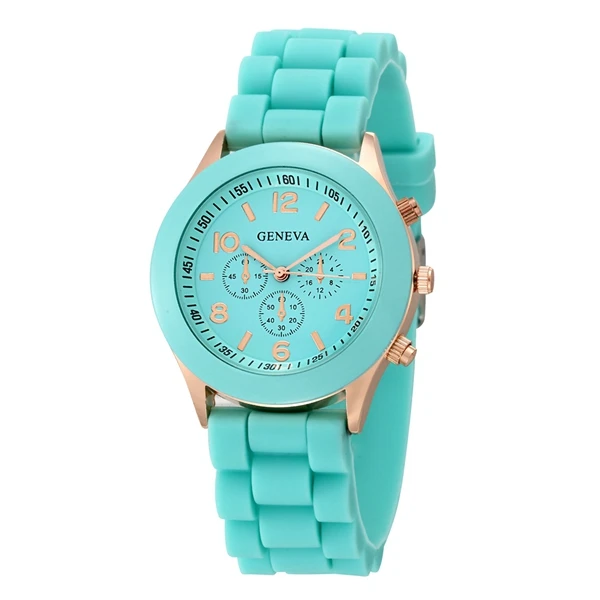 Модный классический силикон Женские Простые Стильные часы наручные часы из кремнекаучука повседневное платье девушка Relogio masculino часы - Цвет: Mint Green