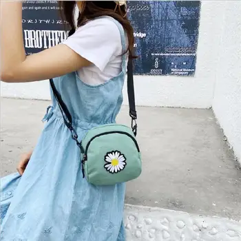 

Fashion Handbag Casual Women Mini Canvas Shoulder Bag Daisy Small Cotton Handbag Totes Ladies Casual Vintage Purse Cloth Bucket