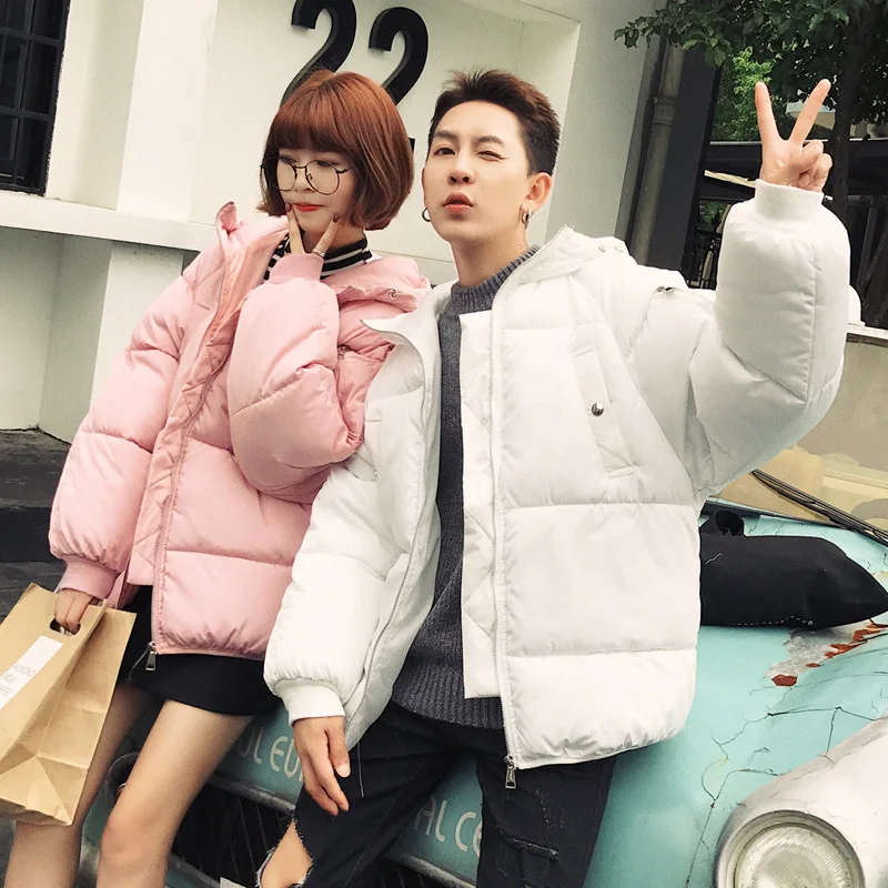 Winter Coat Men's down Coat Cotton-padded Jacket Sub-Short Cotton-padded Clothes Men And Women through Wear Thick Korean-st