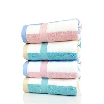 

1pc Stripe Towel 100% Cotton Comfortable Face Hand Towel Microfiber Strong Absorption Bath Towel Quick Dry High Quality