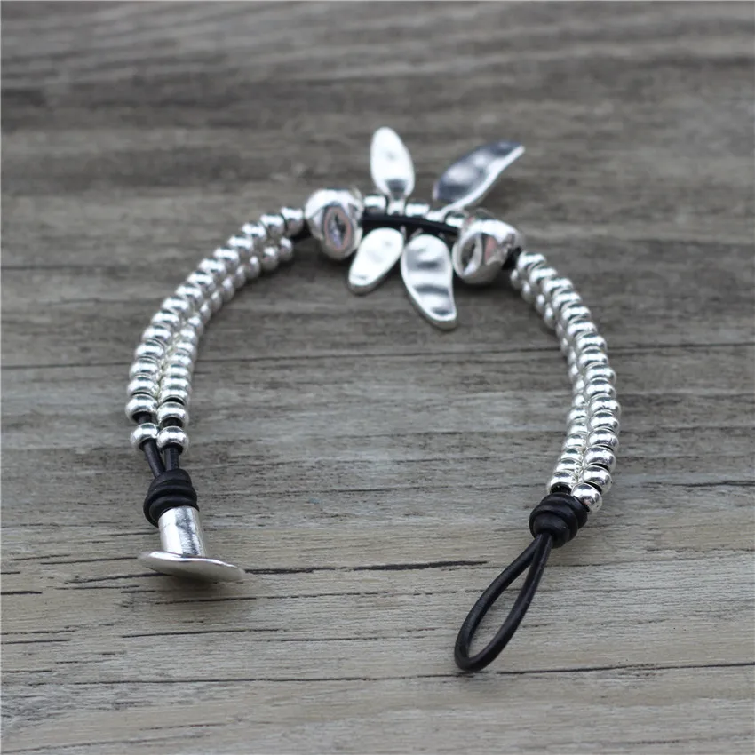 Fashion Jewelry Designer Accessory Friend Charm Genuine Leather braclets bracelet jewelry Wristband Rope Chain Gift LOW0839LB