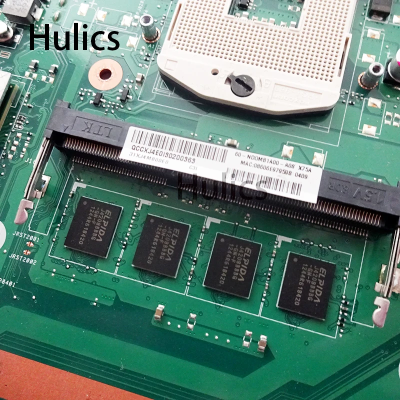 Hulics оригинальная X75VD материнская плата для ASUS R70V X75V X75VB X75VC материнская плата для ноутбука X75A материнская плата X75A тест ОК