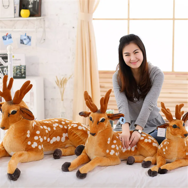 Cute simulation sika deer plush toy fawn doll doll doll doll super cute cartoon animal children pillow doll creative home decora