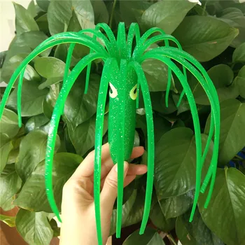 

8pcs 30cm 40g green and blue Color octopus lure squid jigs fishing lure soft lure sea fishing salt water big game bait skirt