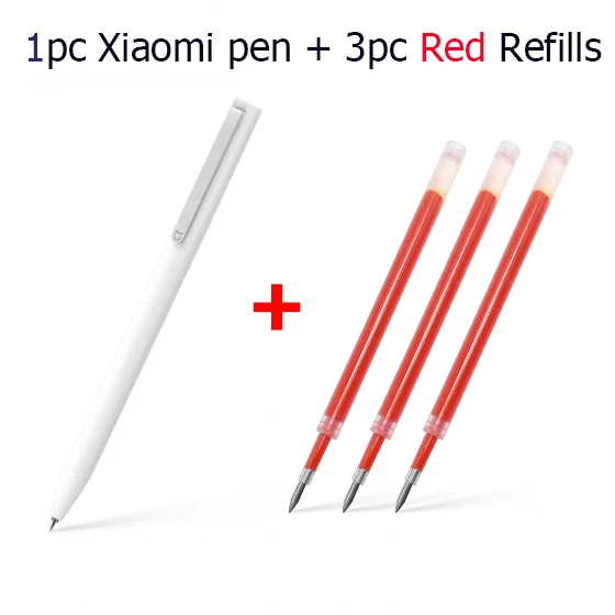 1pen and 3Red ink Оригинальная ручка для подписи Xiaomi Mijia 9,5 мм ручки для вывесок PREMEC гладкая швейцарская японская черная/синяя чернильная заправка прочная ручка для подписи - Цвет: 1pen and 3Red ink