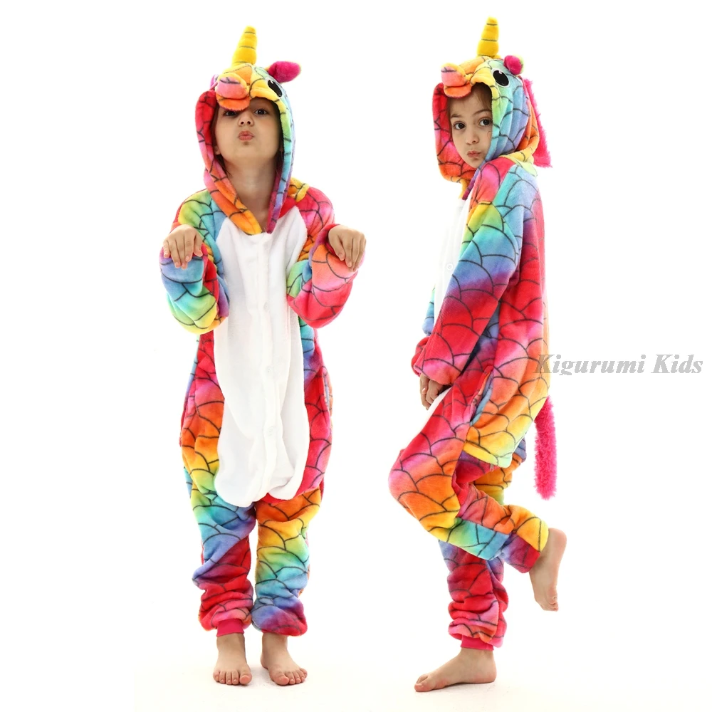 Kigurumi Spider One Piece Hood Pijama Anime Unicorn Onesie Pajamas Winter Jumpsuit Toddler Kids Girls Home Night Wear Boy Pijama nightgowns baby