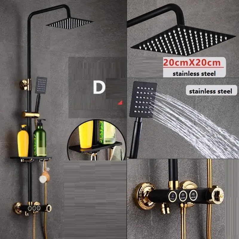 Regadera Prysznic Doccia Conjunto De Dusch система Черный Painel Ducha Douche Do Banheiro Chuveiro Eletrico Душевая система для ванной комнаты