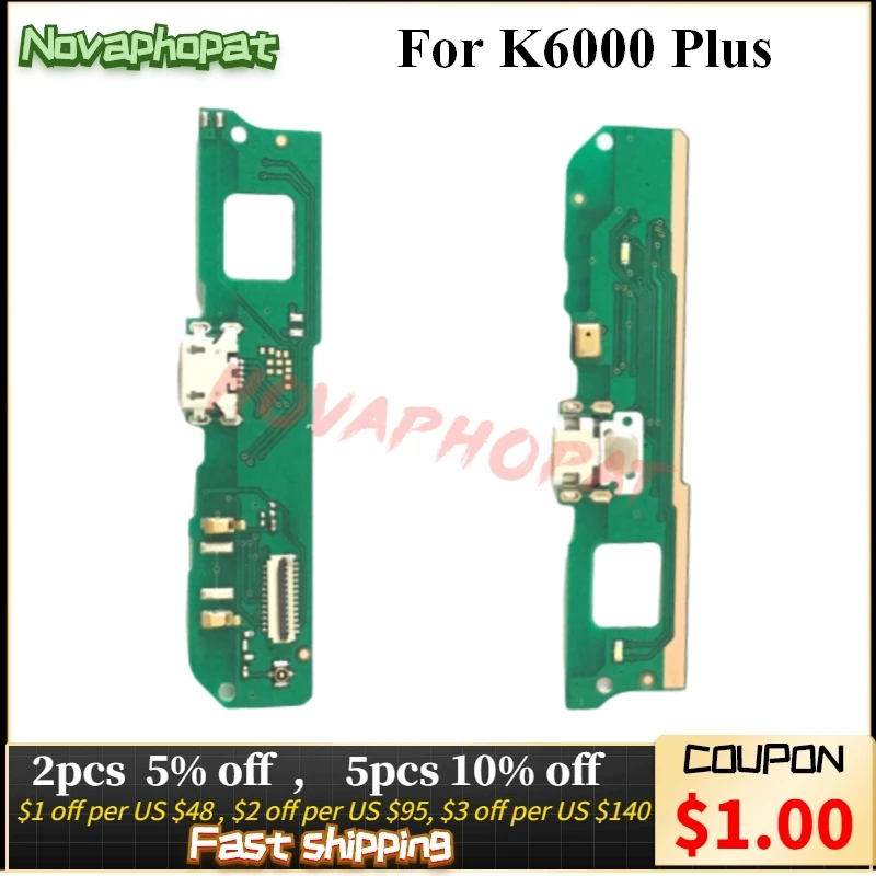 

Novaphopat For Oukitel k6000 plus Charger Port USB Plug Dock Charging Connect Flex Cable Microphone MIC Board +Tracking