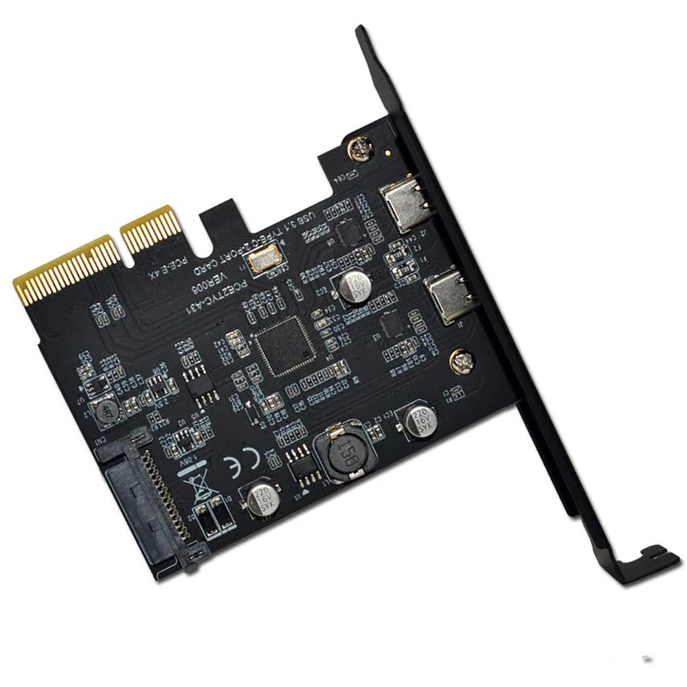 PCI-E PCI Express 4X USB 3,1 Gen 2(10 Гбит/с) 2-Порты и разъёмы Тип C карты расширения ASM3142 чип 15-контактный разъем для Windows/Linux
