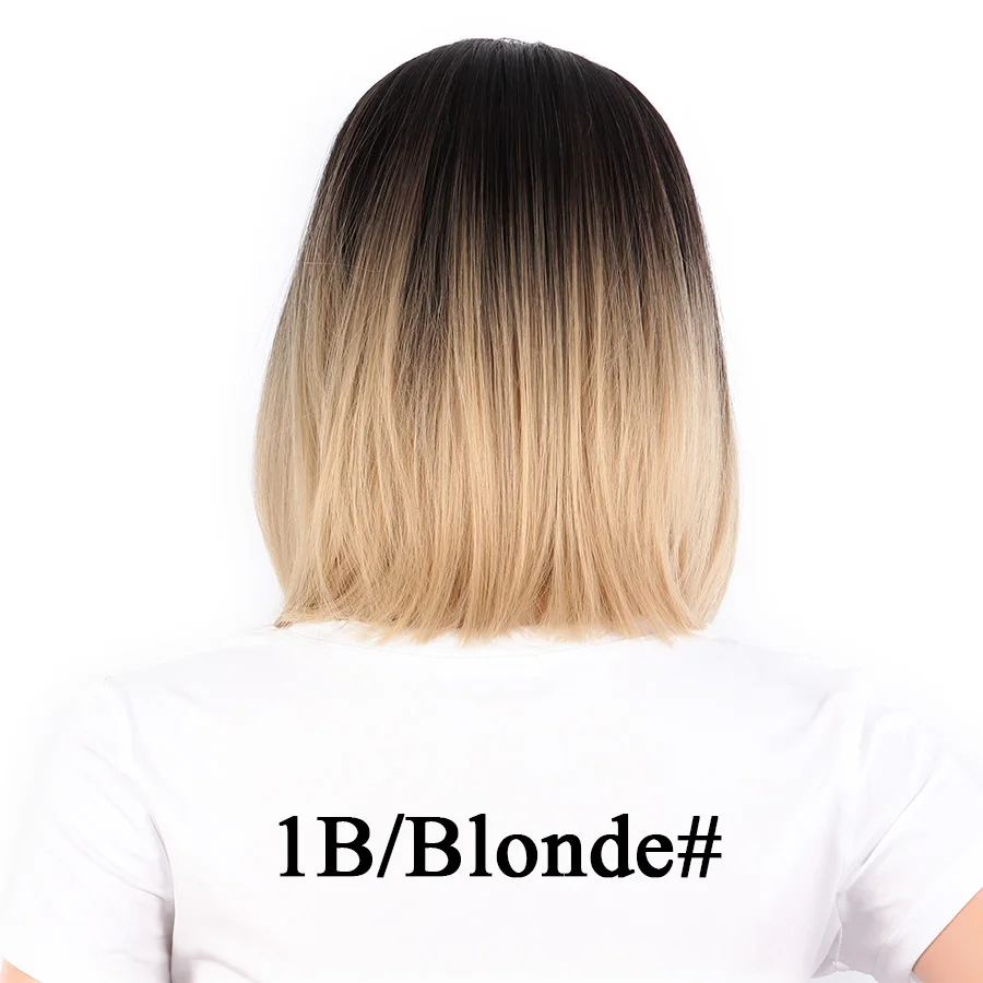 blonde duanbob Leeons парик Омбре блонд бордовый серый зеленый Прямые Длинные Синтетические парики для женщин 26 дюймов Косплей парики термостойкий Парик Волокно - Цвет: blonde duanbob