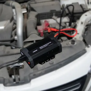 

LESHP Portable Car Inverter 1000W Solar Inverter 12V DC 110V AC Modified Charger Power Converter Adapter for TV DVD Player