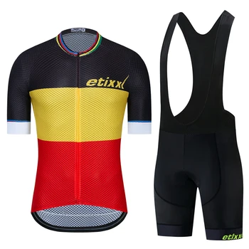 

Pro Team Summer Cycling Jersey Set Quality Mesh Fabric Sleeve Italy MITI SPA Leg End Summer Quick dry ropa ciclismo hombre
