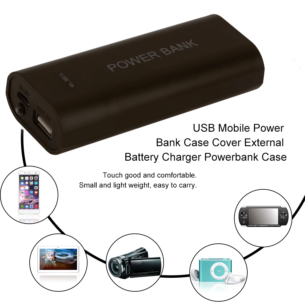 Multicolor Optional USB Mobile Power Bank Case Cover New Portable 5600mAh External Battery Charger Powerbank Case