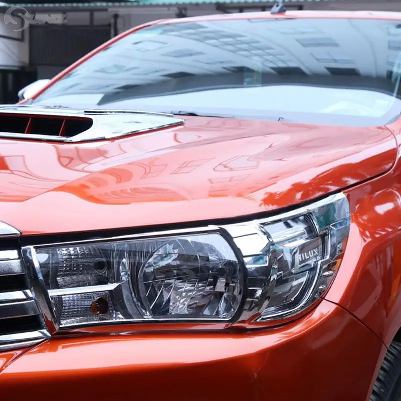 Хромированные аксессуары крышка фары для Toyota Hilux Revo 2016 2017 2018 Базовая версия