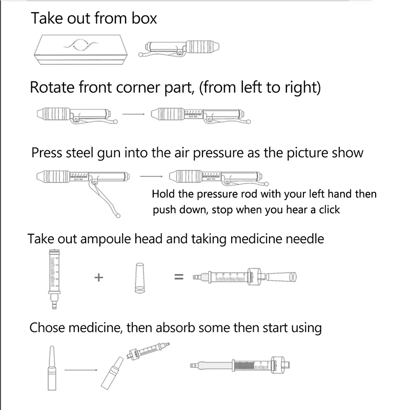 0,3 мл мезо распылитель, микро инжектор, неинвазивный небулайзер, гиалуроновая кислота, ручка без иглы, ручка для инъекций, губа, наполнитель, гиалуроновая пушка