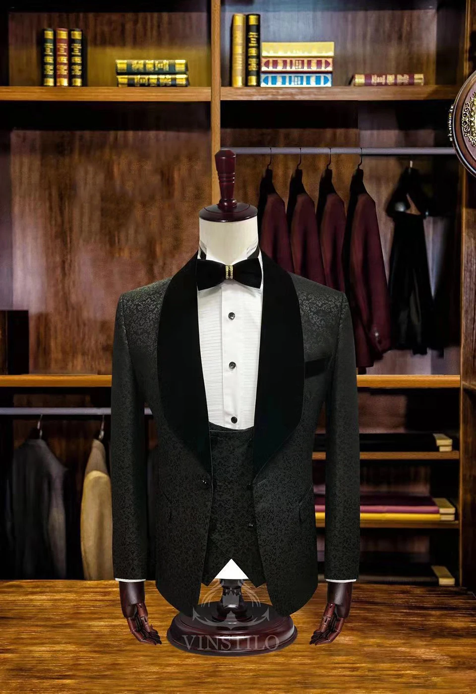 Euro size French style Men's Suits slim fit Party Casual print Men Wedding Suits white Tuxedo Made 3 Piece Suits set