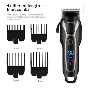 

LCD Hair Clipper Two Speed Grooming Kit Adjustable 5W Hair Clipper Men Kids Haircut Trimmer Hair Cutting Machine LCD Screen 48