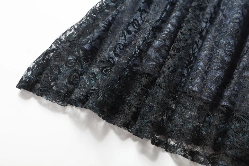 MIYAKE стильное и элегантное кружевное платье с вырезом и градиентом с короткими рукавами
