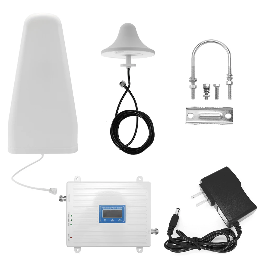 

Mobile Amplifier tri band repeater 900 1800 2100 GSM repeater DCS WCDMA 2G 3G 4G repeater LTE cellular Signal Booster