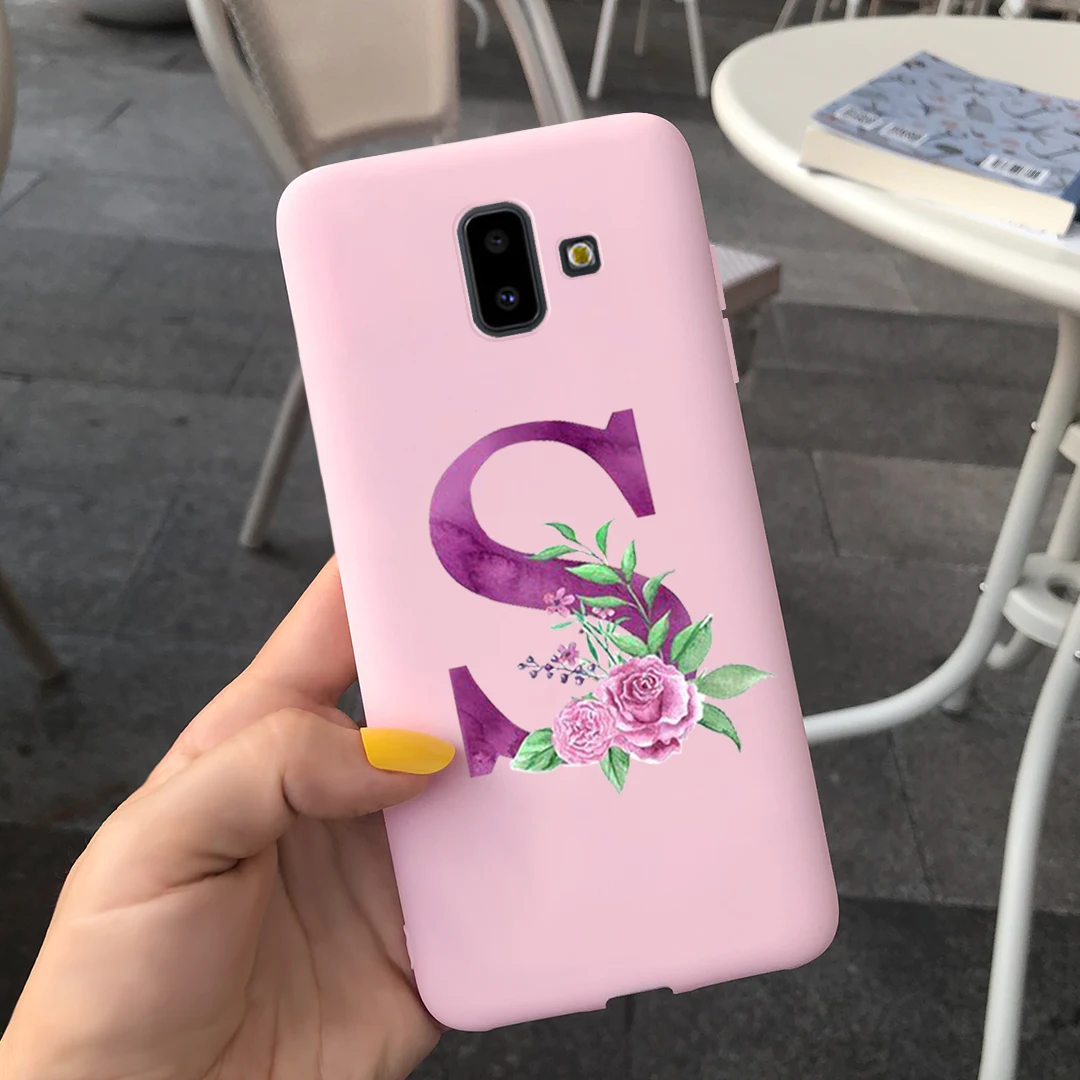 Alphabet Monogram Soft Silicone Phone Case Cover