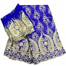 Новое поступление африканская Базен riche ткань с бисером шнур кружевная ткань морская парча ткань для свадьбы KY090811