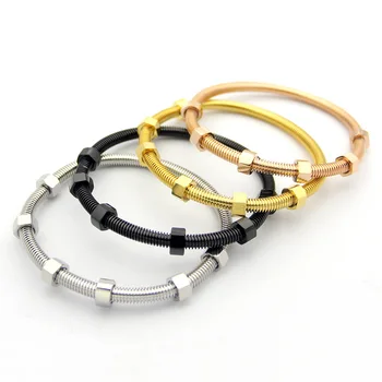 

New trend jewelry titanium steel bracelet titanium steel screw rotation lucky bracelet nut rotating bracelet