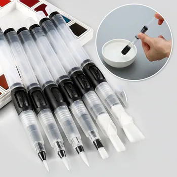 

6Pcs/set Water Color Brush Refillable Pen Watercolor Color Drawing Art Supplies Soft Nylon Hair Brush Pen
