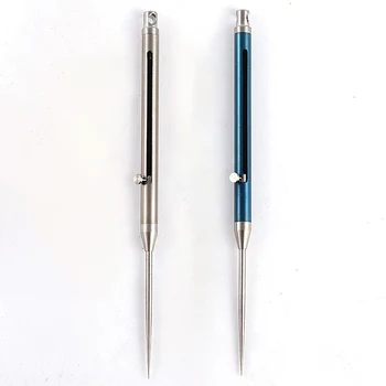 

Titanium Alloy Push-pull Spring Design Toothpick With Toothpick Holder Ultra Light Portable Multi-function Fruit Fork