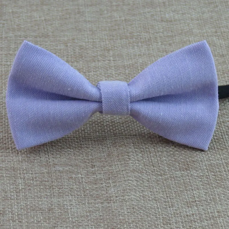 Регулируемый галстук-бабочка из хлопка и льна; классический модный галстук-бабочка ярких цветов для мальчиков и девочек; вечерние галстуки-бабочки; цвет черный, красный, розовый - Цвет: Светло-фиолетовый