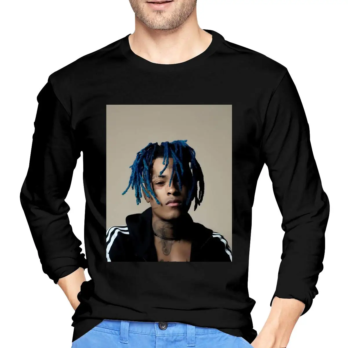 Commemorate Rapper Juice WRLD Man T Shirts Long Sleeves Crew Neck Tee