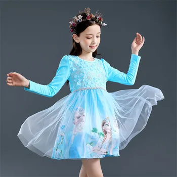 

Girls Elsa Anna Princess Dresses Kids Toddler Christmas Birthday Party Winter Dress Teen Cartoon Cosplay Clothes Full Sleeve 8 3