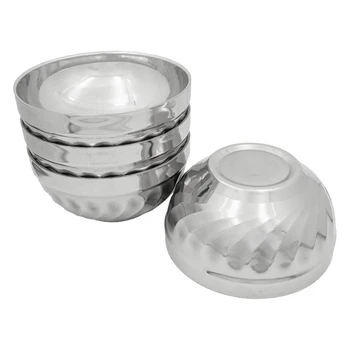 

HOT Set of 4 Stainless Steel Ice Cream Bowls 5.51 inch Kitchen Dessert Bowls ,Cereal Soup Rice & Snacks Bowls