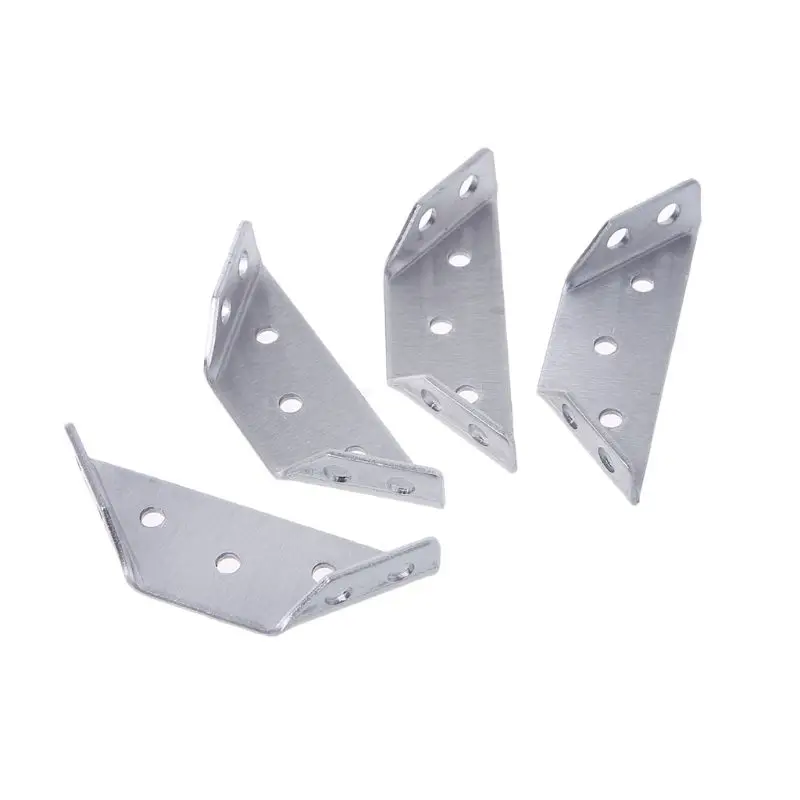 4pcs Stainless Steel Corner Brackets L-shaped 90 Degree Angle Code Furniture Hardware