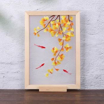 

Flower Pattern Embroidery Kit DIY Wood Frame Cross Stitch Set Handmade