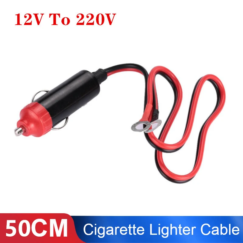 Adaptador de Cable para de cigarrillos, fuente de alimentación portátil de 12V a 220V, 50CM, 1 unidad|Encendedor| - AliExpress