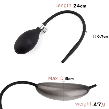 Pump up silicone Beaded Urethral Insert Cum-Thru Penis Plug Adult Sex Toys Inflatable Sound Trainer Set pleasurable sensations 6