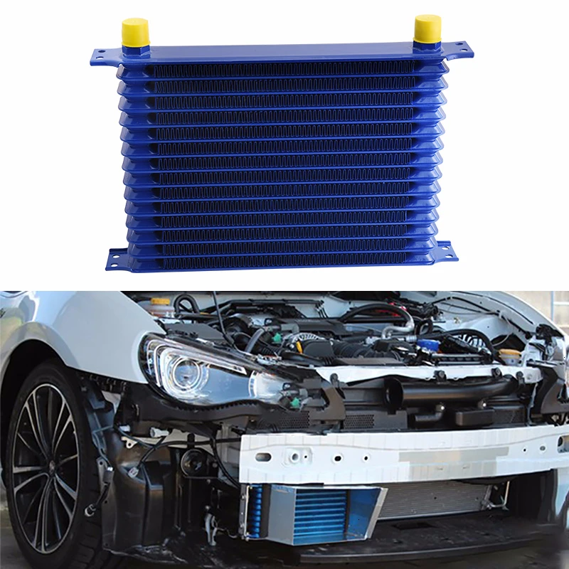 Универсальный AN10 15ROW алюминиевая излучающая система двигателя масляный радиатор коробки передач Trust тип синий