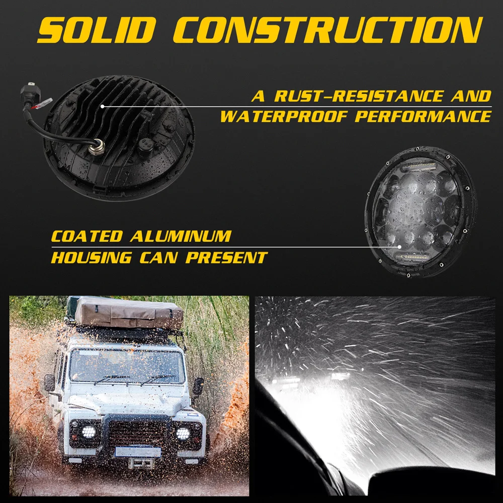 280W 7-дюймовый глаза ангела фары 27 бусин DC12V для Jeep Wrangler JK TJ 97-17 2* светодиодный задний фонарь/2* H4-H13 адаптер