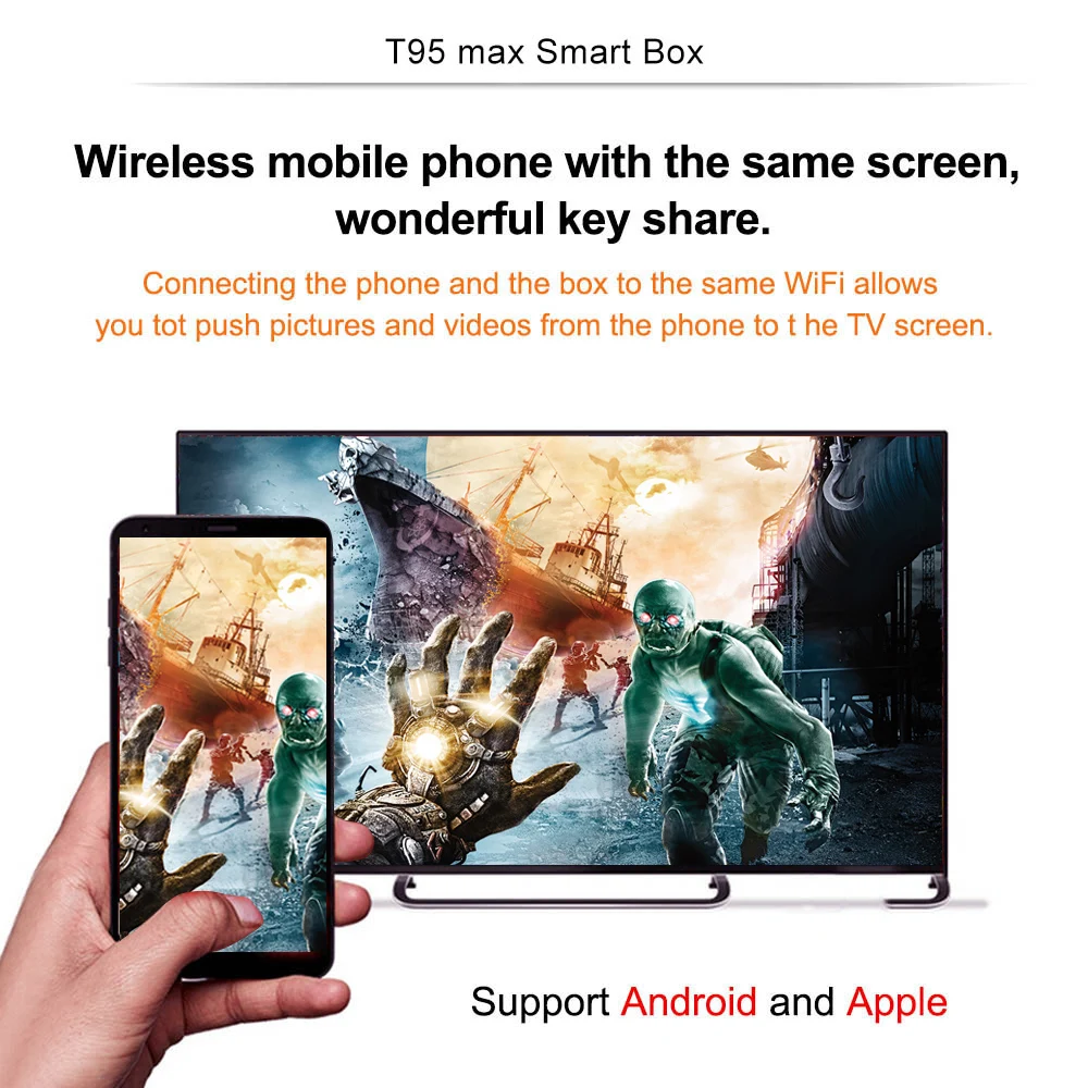 T95 MAX Smart tv BOX Android 9,0 4GB ram 32G/64GB Android tv Box 9,0 Allwinner H6 2,4G Wifi Youtube 4K tv box медиаплеер T95max