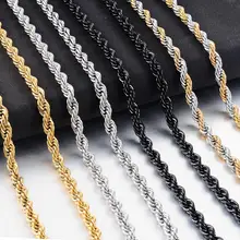 Hot Selling Hip-Hop Stainless Steel Rope Chain Fashion Men And Women Jewelry