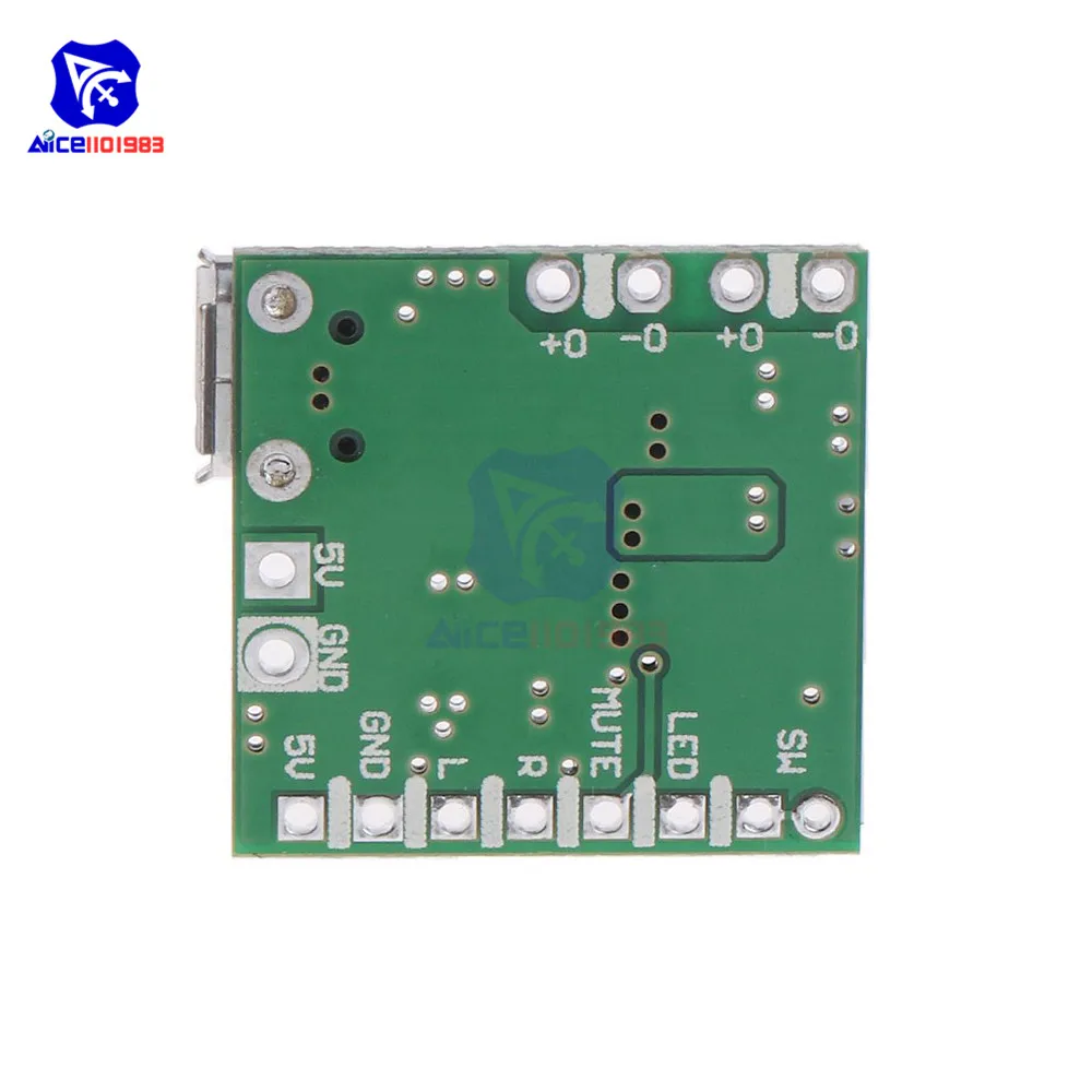 Мини усилитель diymore PAM8403 модуль класса D 2x3 Вт Micro USB Модуль платы усилителя
