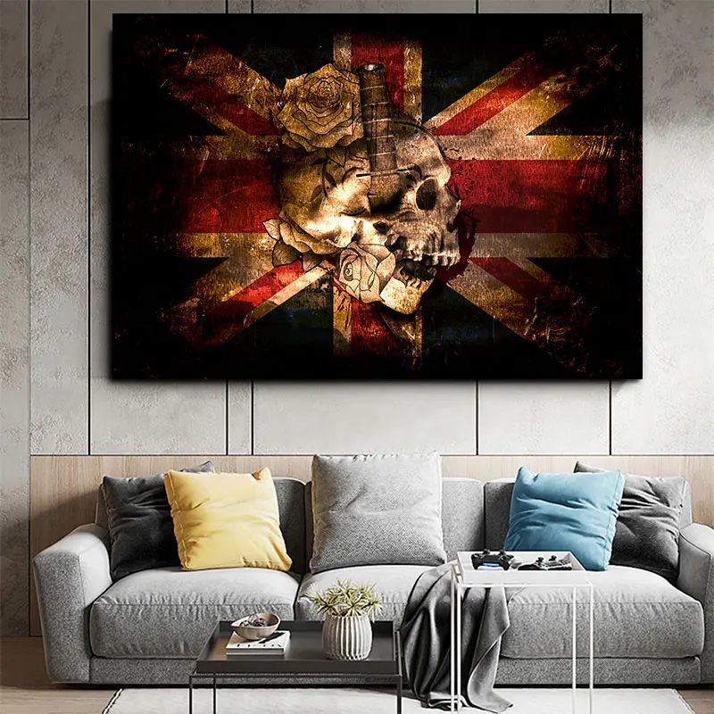 Vintage Flag Canvas Painting Abstract National Posters and Prints Retro Pictures for Living Room decor Study Decor Art | Дом и сад