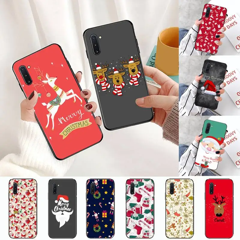 

Christmas Cartoon Deer Phone Case For Samsung Galaxy S8 S9 S10 Plus S10E Note 3 4 5 6 7 8 9 10 Pro Lite cover