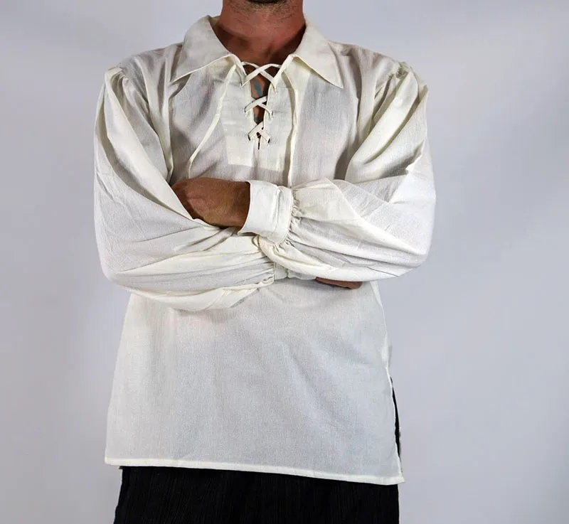 Костюм пиратский Мужской со шнуровкой Рубашка хайландер в средневековом стиле