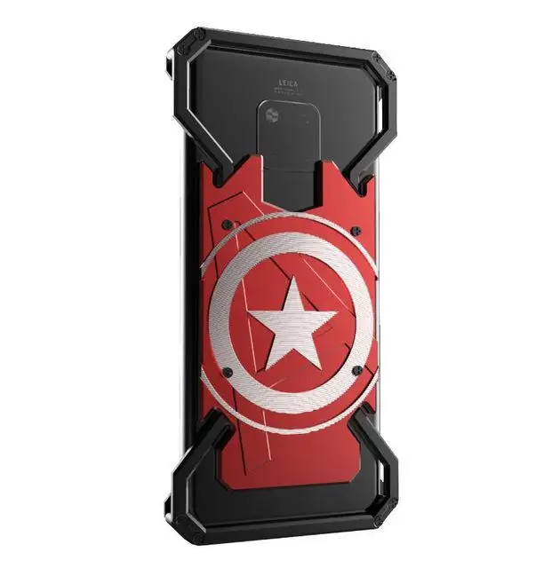 Металлический Чехол Super Hero для huawei mate 20 Pro Lite mate 10 9 Pro Honor 9x Pro Чехол-Крышка для телефона с кольцом и Железным человеком-пауком - Цвет: Красный