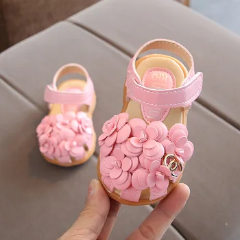 

2020 New Summer Children Shoes Toddler Little Girls Sandals Leather Princess Flower Shoes Soft Baby Kids Sandals For Girls 21-30