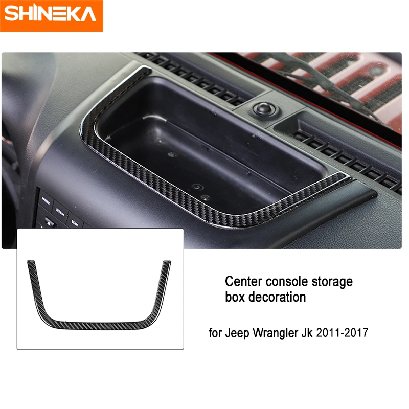 storage box trim SHINEKA интерьерные молдинги для Jeep Wrangler JK 2007-, декоративные наклейки из углеродного волокна, комплект аксессуаров для Jeep Wrangler JK - Название цвета: storage box trim