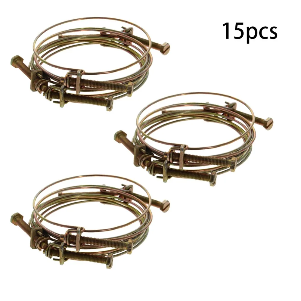 MroMax Double Steel Wire Strong Clamp Iron Inner Diameter 85/90/95/100/110mm Galvanized Thickness 2.2mm Screw Length 6*50/6*60mm