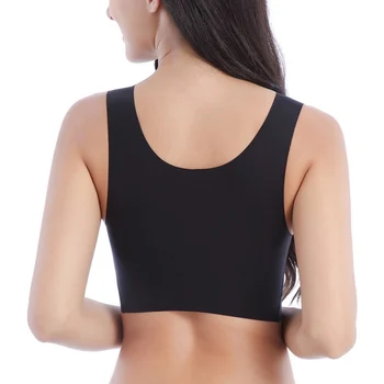 

ETOSELL M-6XL Yoga Bra Sport Top Mesh Breathable Push Up Bras Running Fitness Athletic Vest Wireless BH Brassiere Plus Size